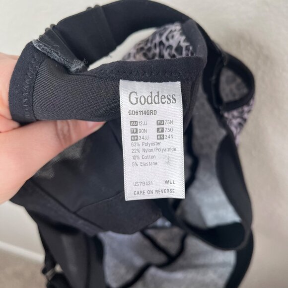 Goddess Celest Wirefree Black Animal Print Bra 34N GD6114 - Picture 6 of 8